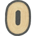 thumbnail image 1 of Jaipur Art And Craft Handmade Oval Shape Jute Area Rug with Black Border Design for Bedroom Rug Size - (10x14 Sq Feet), (120x168 Inches), (300x420 CM), 1 of 6