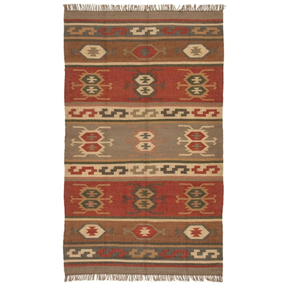 Jaipur Bedouin Thebes Flat Weave Deep Rust Hemp/Jute Handmade Rug