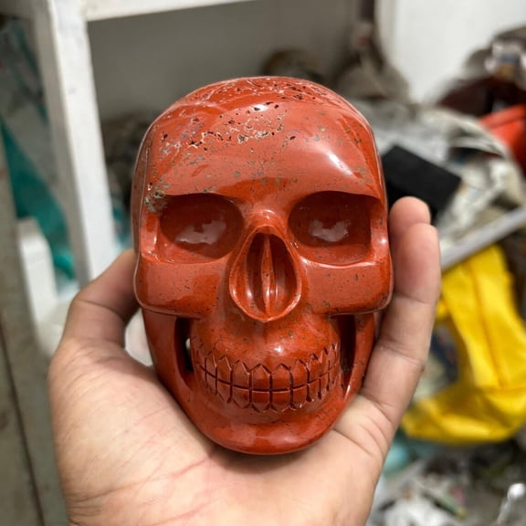 Jaipur Crystal Care Red Jasper Skull Crystal Skull (3.5 lb)
