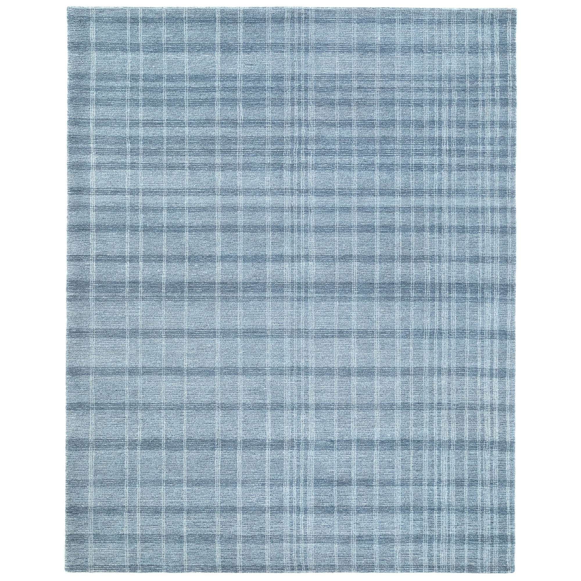 Hand Tufted Blue Wool Rectangular Area Rug 2' x 3'