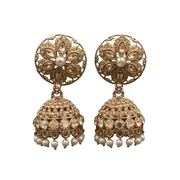 Jaipur Jewellery - Antique Jhumki Earrings for Women Studded with Ss & Pearls Designer