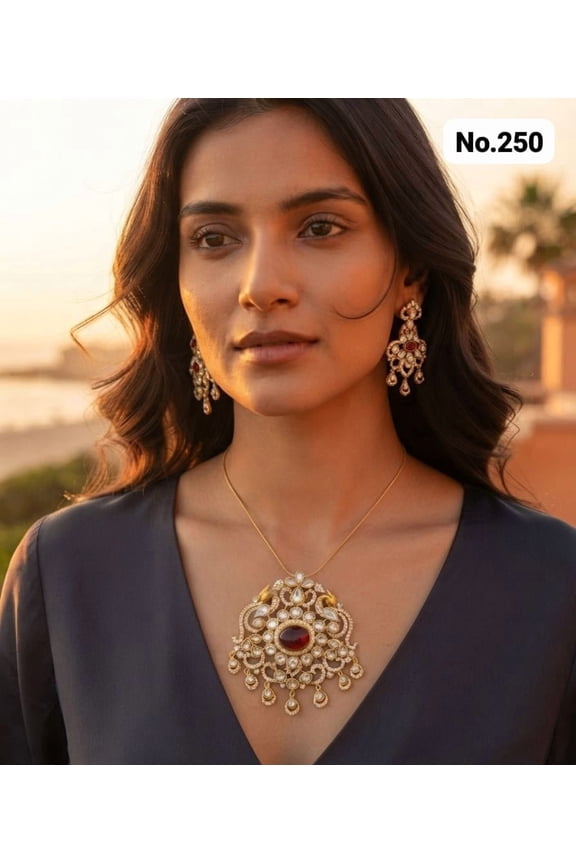 - Gold Plated 3 Layer Pearl Mala Necklace Set For Women Party Wear