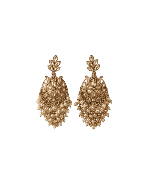 - Womens Crystal Chandelier Earrings with Beaded Tassel Drops, Ethnic Floral Statement Jewelry for Women