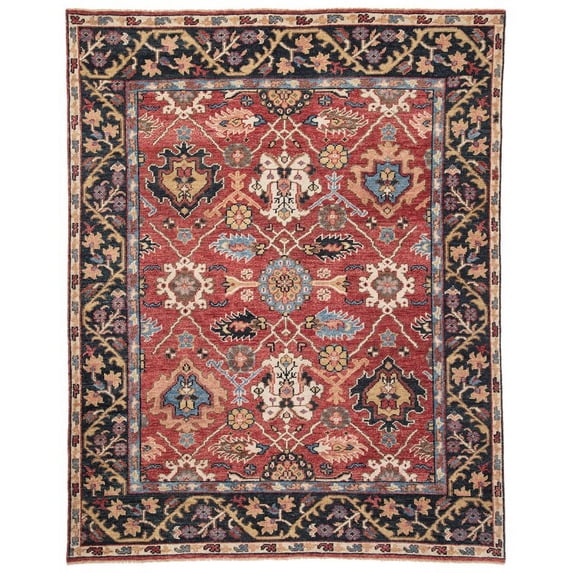 Jaipur Living Aika HandKnotted Medallion Red Multicolor Area Rug 7'9"X9'9"