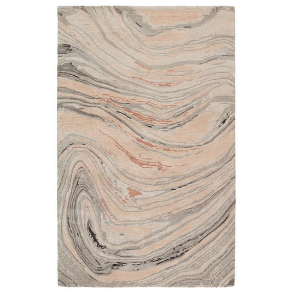 Jaipur Living Atha Handmade Abstract Light Blush/ Gray Area Rug (5'X8')