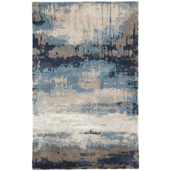 Jaipur Living Benna Handmade Abstract Blue Gray Area Rug 5'X8'