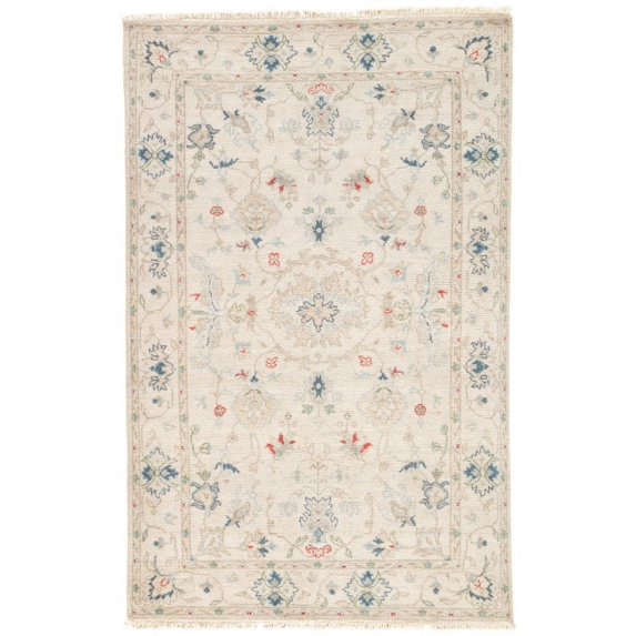 Jaipur Living Hacci HandKnotted Floral Cream Blue Area Rug 8'X10'