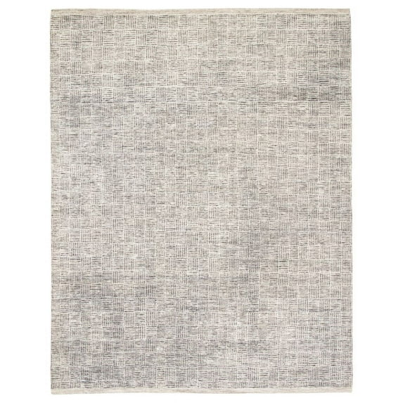Jaipur Living Mugler HandKnotted Geometric Ivory Black Area Rug 5'X8'