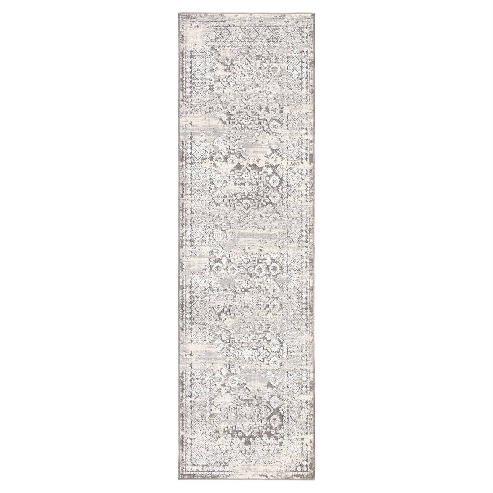 Jaipur Living Pinneo Geometric Gray White Runner Rug 2'6"X8'