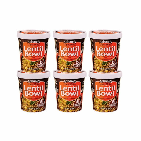 Jaipur Millet & Lentils Bowl (Kitchari) Vegan Food, Gluten Free, Kosher, Non-GMO, Plant-Based, Meals Ready To Eat Indian Food, Vegetarian Meals - 6 Pack by Aahana's