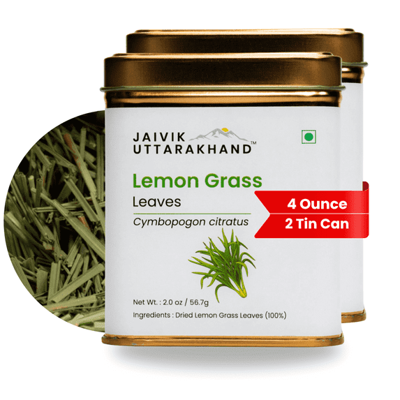 Jaivik Uttarakhand - Lemongrass Tea (4 oz),Cut Sifted Cymbopogon Leaves, Decaffeinated Malabar Grass
