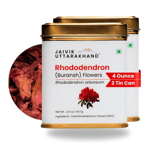 Jaivik Uttarakhand - Rhododendron Herbal Tea (4 oz), Decaffeinated, Helps to slim, Detoxifying