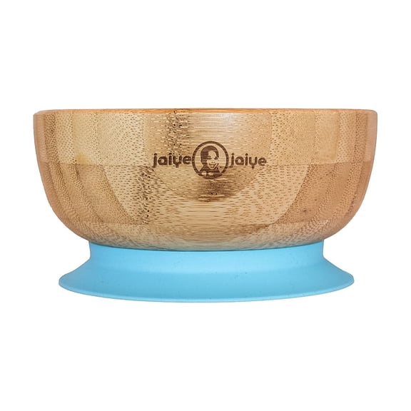 Jaiye - Baby Dishes - Bamboo Baby Bowls & Silicon Spoon for Babies, Kids & Toddler - Baby Food Bowls with Suction - Turquoise