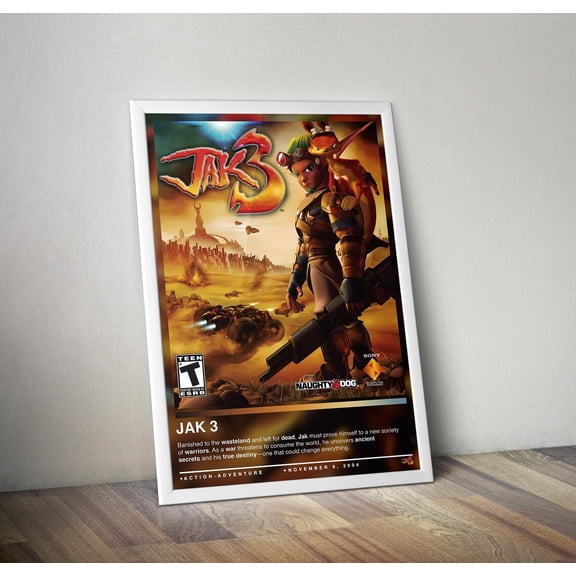 Jak Three Poster Print, Gaming Wall Art, Unframed Paper Poster 8x10in