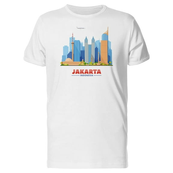 Jakarta City Illustration T-Shirt Men -Image by Shutterstock, Male 4X-Large