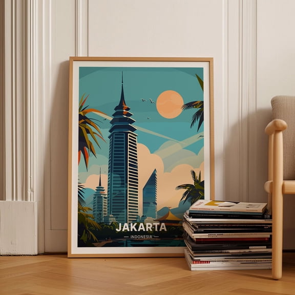 Jakarta Indonesia Travel Poster Java Island Artt C201145