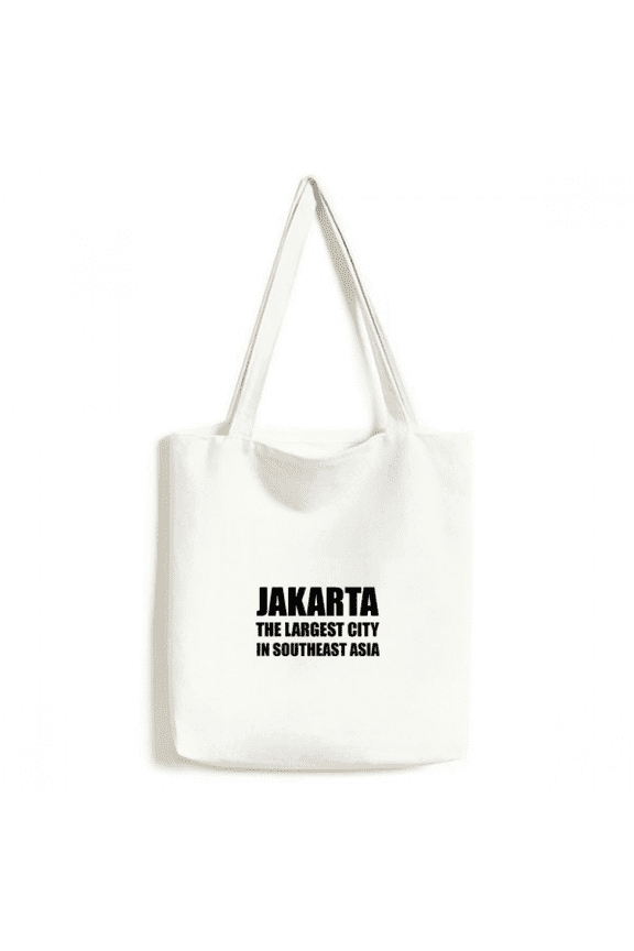 Jakarta Largest City Southeast Asia Tote Canvas Bag Shopping Satchel Casual Handbag