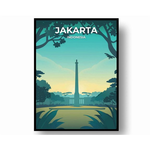 Jakarta Travel Poster: Minimalist Wall Art