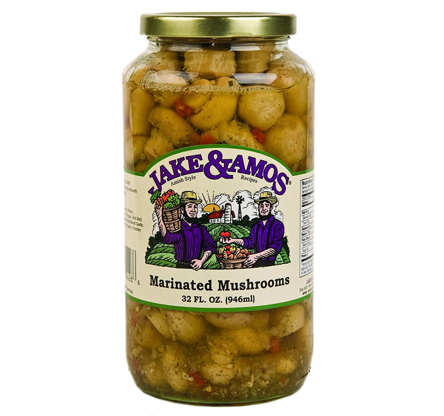 Jake & Amos Marinated Mushrooms 32 oz. Jar (2 Jars)