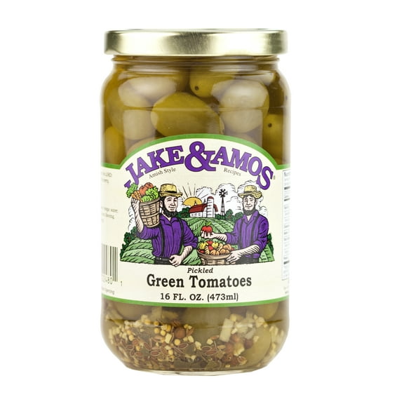 Jake & Amos Pickled Green Tomatoes 16 oz. Jar (2 Jars)