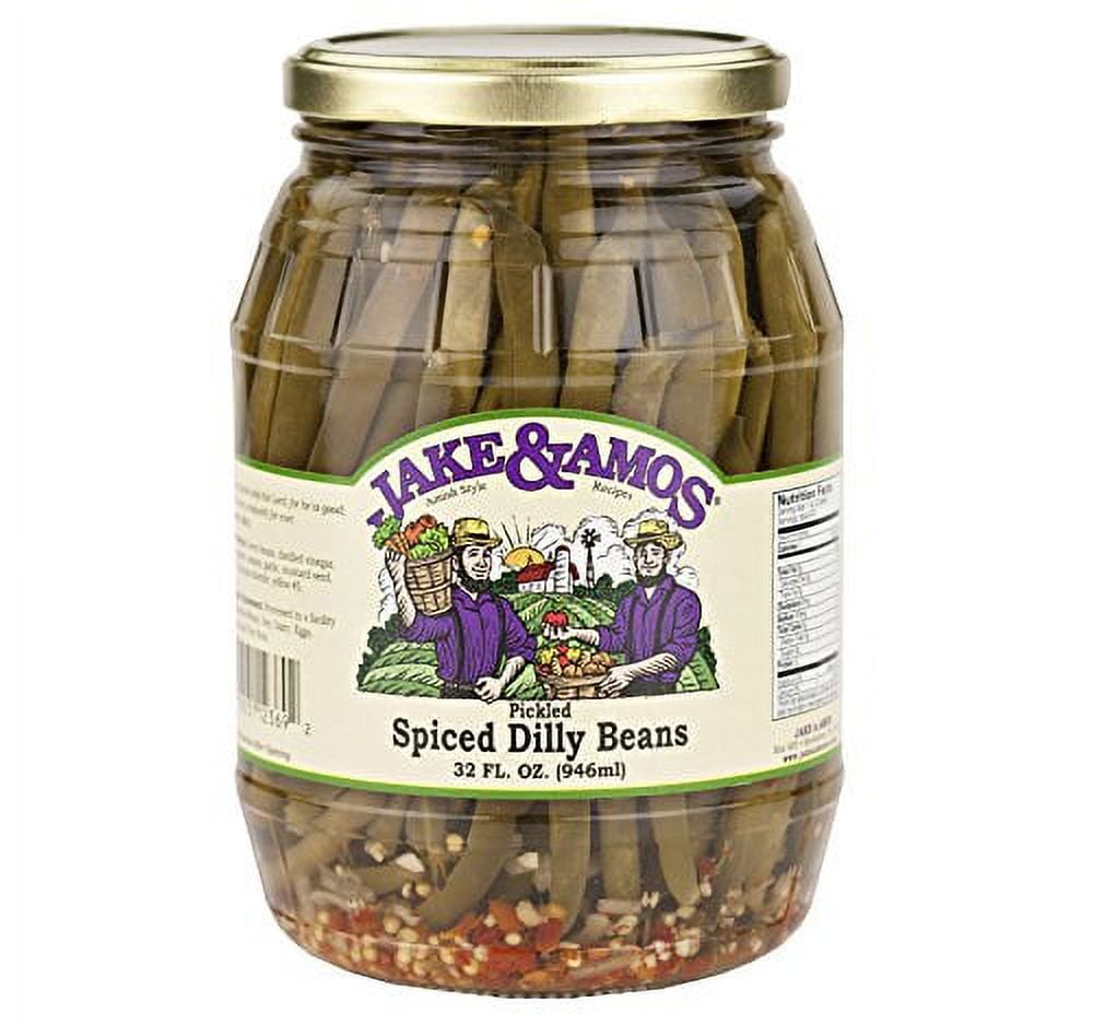 Jake & Amos Pickled Spiced Dilly Beans, 2Pack 32 oz. Quart Jars