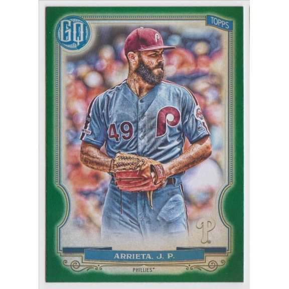 Jake Arrieta #89 Gypsy Queen Base Green Parallel Baseball Card Topps Phillies Philadelphia Phillies MLB Baseball Trading Card