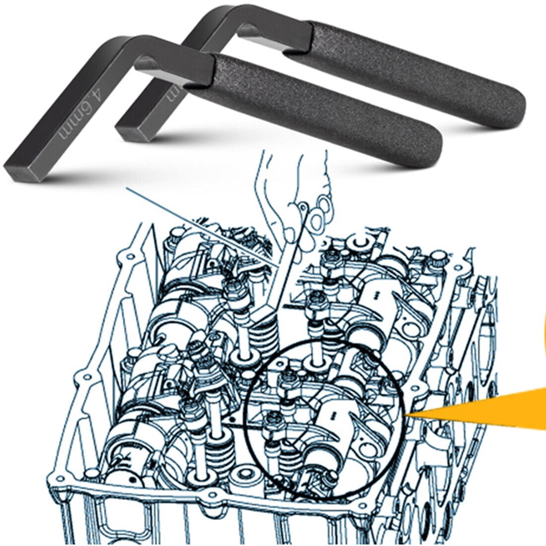 Jake Tool Jake Engine Brake Adjustment Tool 4.6mm + 4.1mm For Detroit Diesel DD13 ...