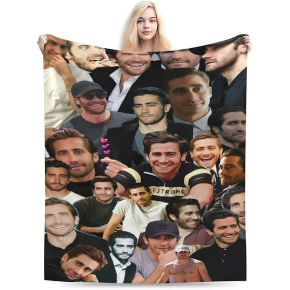 Jake Gyllenhaal Blanket Soft and Warm Lightweight Fluffy Throws Blankets Rug Carpet Gift for Beach Yoga Bedroom Living Room Decoration Sofa Camping Trip Dorm Decor All Season