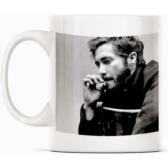 Jake Gyllenhaal Sexy Smoking Actor Mug Gift, White Funny Sarcasm Coffee Cup Novelty