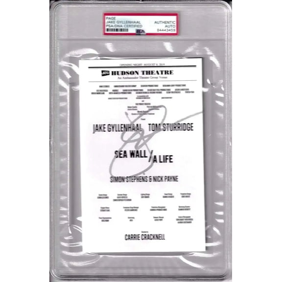 Jake Gyllenhaal autographed 2019 Broadway program page PSA/DNA slabbed