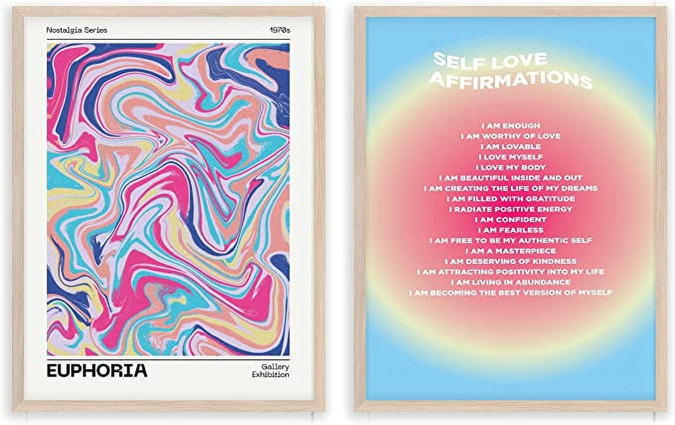 Jake Meets Kate Affirmation Aesthetic Blue Inspirational Wall Art Decor