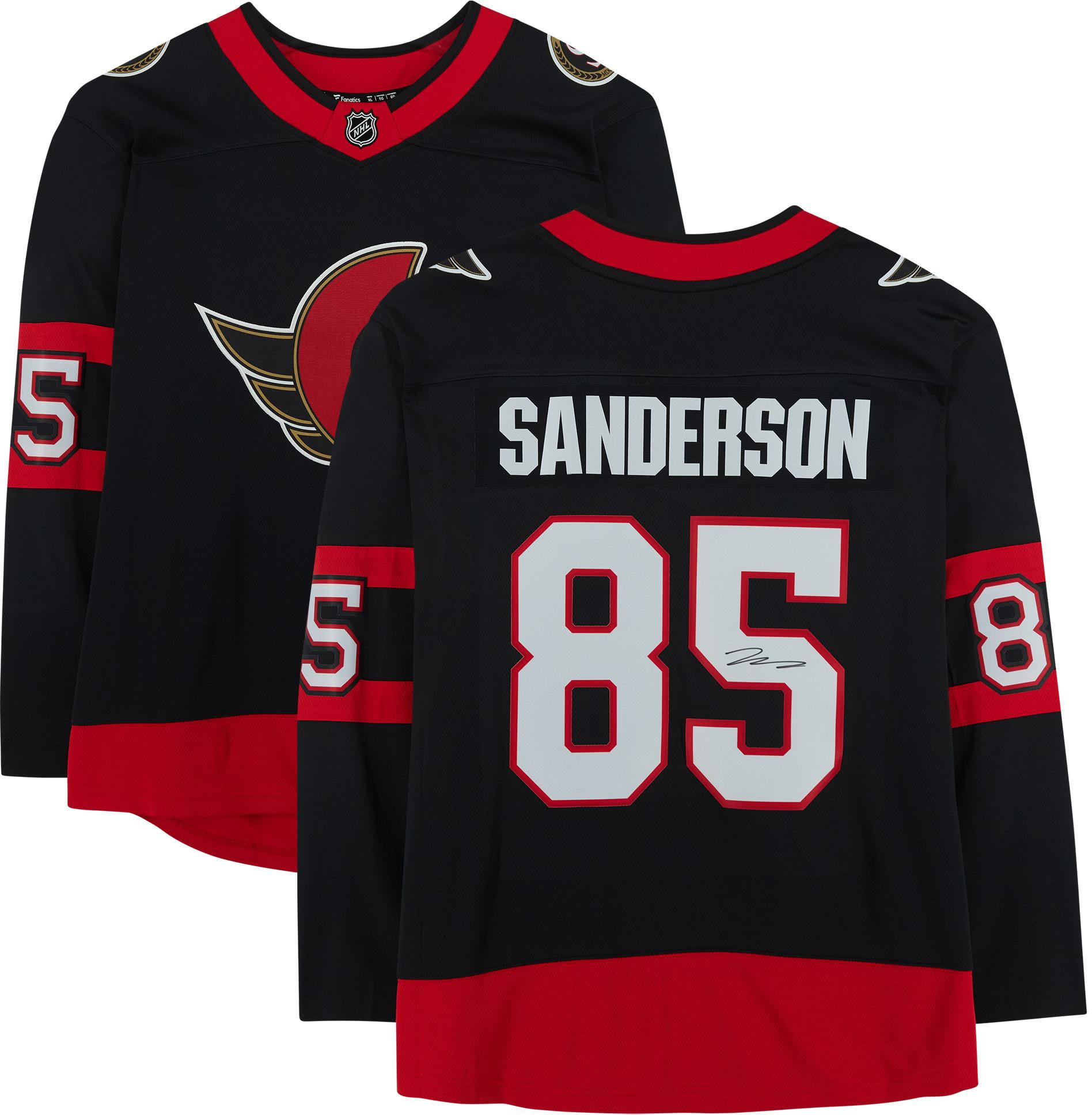 Jake Sanderson Ottawa Senators Autographed Black Fanatics Breakaway Jersey - Fanatics Authentic Certified