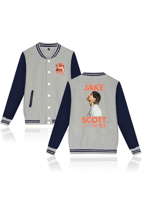 Jake Scott 2025 On Tour Vintage 90s - Inspired Hip Hop Baseball Jacket - Trendy Unisex Streetwear