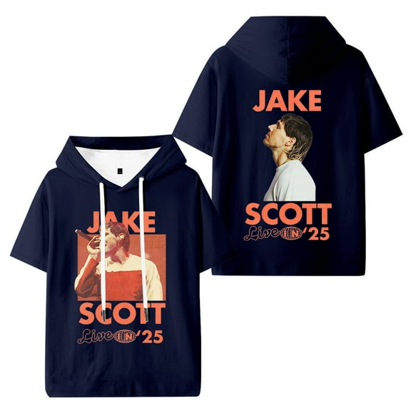 Jake Scott On Tour Live In 2025 Hooded Short Sleeve Women Men Tops Hip Hop Hoodies