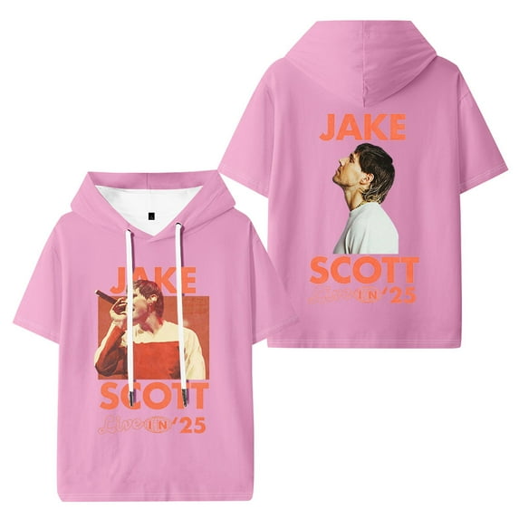 Jake Scott On Tour Live In 2025 Hooded Short Sleeve Women Men Tops Hip Hop Hoodies
