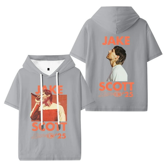 Jake Scott On Tour Live In 2025 Hooded Short Sleeve Women Men Tops Hip Hop Hoodies
