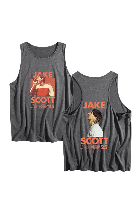 Jake Scott On Tour Live In 2025 Tank Tops Sleeveless Vintage 90s Vest Cool Singlet