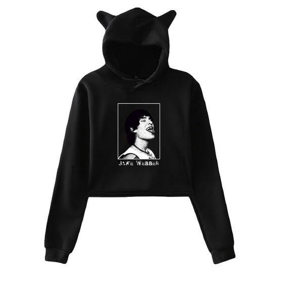 Jake Webber Cat Ear Hoodie Casual Short Clothes Fashion Women Bear Ear Sweatshirt