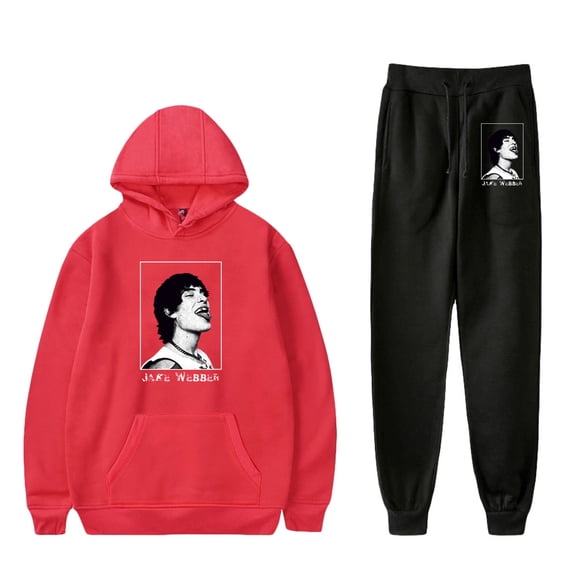 Jake Webber Hoodie Jogger Pant 2 Piece Sets Unisex Fashion Sweatpants 2 Piece Suit