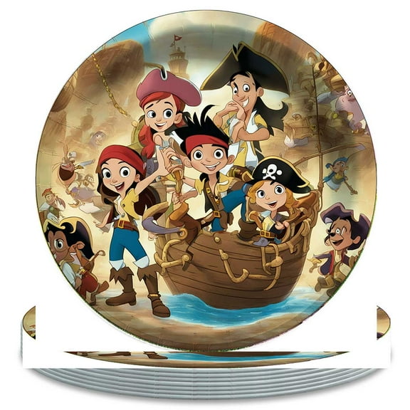 Jake and the Never Land Pirates Paper Plates Birthday Decorations Party Supplies Tableware Disposable Dinnerware