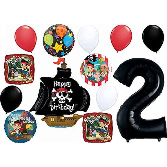 Jake and the Neverland Pirates Party Supplies 2nd Birthday Balloon Bouquet Decorations