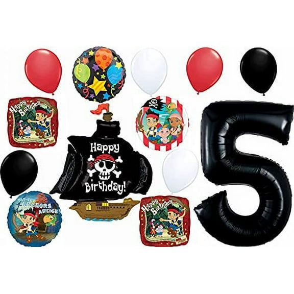 Jake and the Neverland Pirates Party Supplies 5th Birthday Balloon Bouquet Decorations