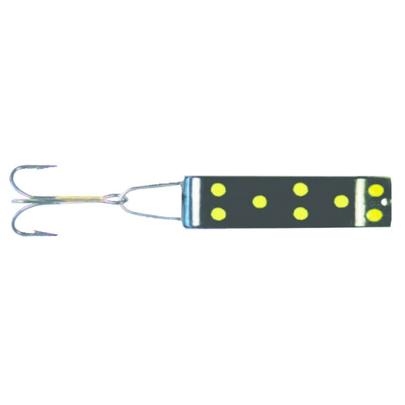Jake's Spin-A-Lure 1/6oz Black w Yellow Dots
