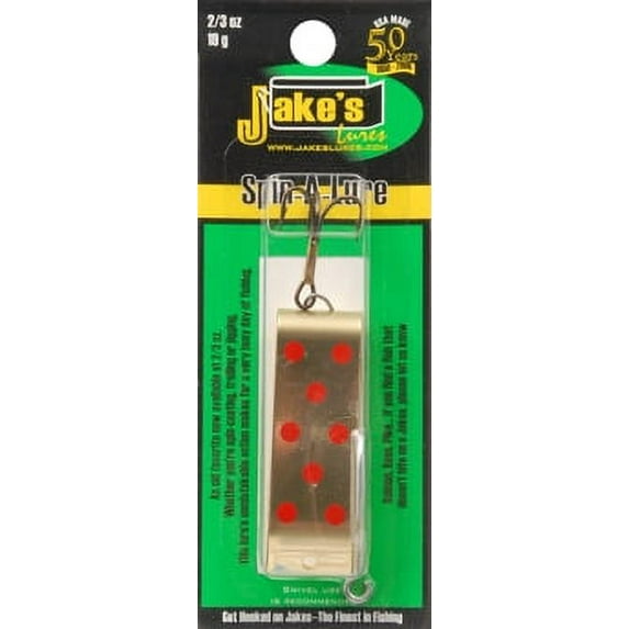 Jake's Spin-A-Lure 2/3oz Gold w Red Dots