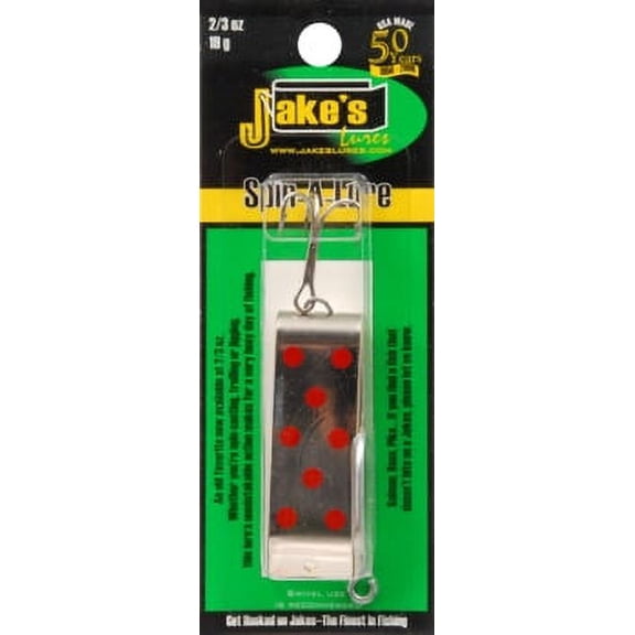 Jake's Spin-A-Lure 2/3oz Silver w Red Dots