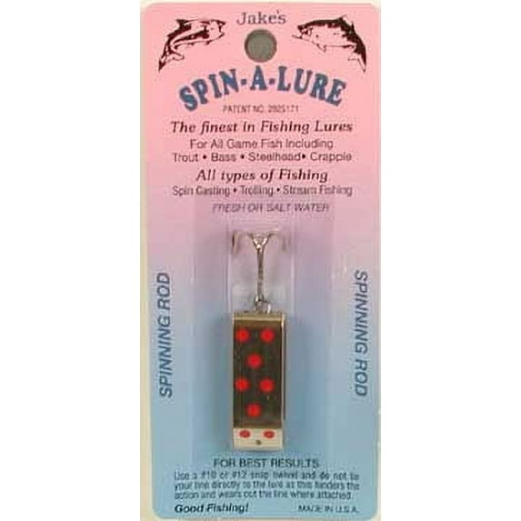 Jake's Spin-A-Lure 1/4oz Silver w Red Dots