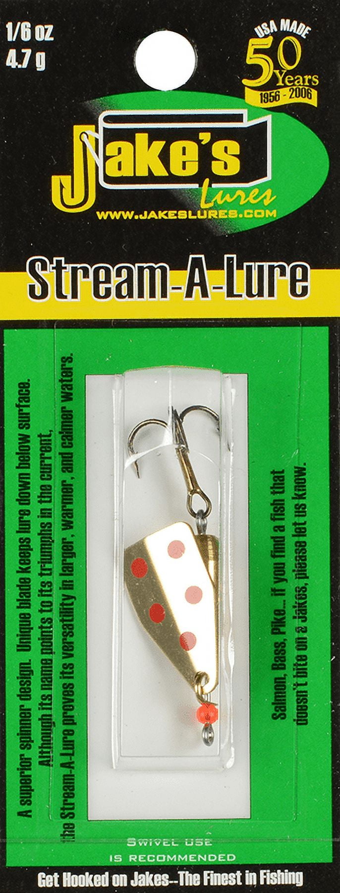 Jake's StreamALure 1/6oz Gold w Red Dots