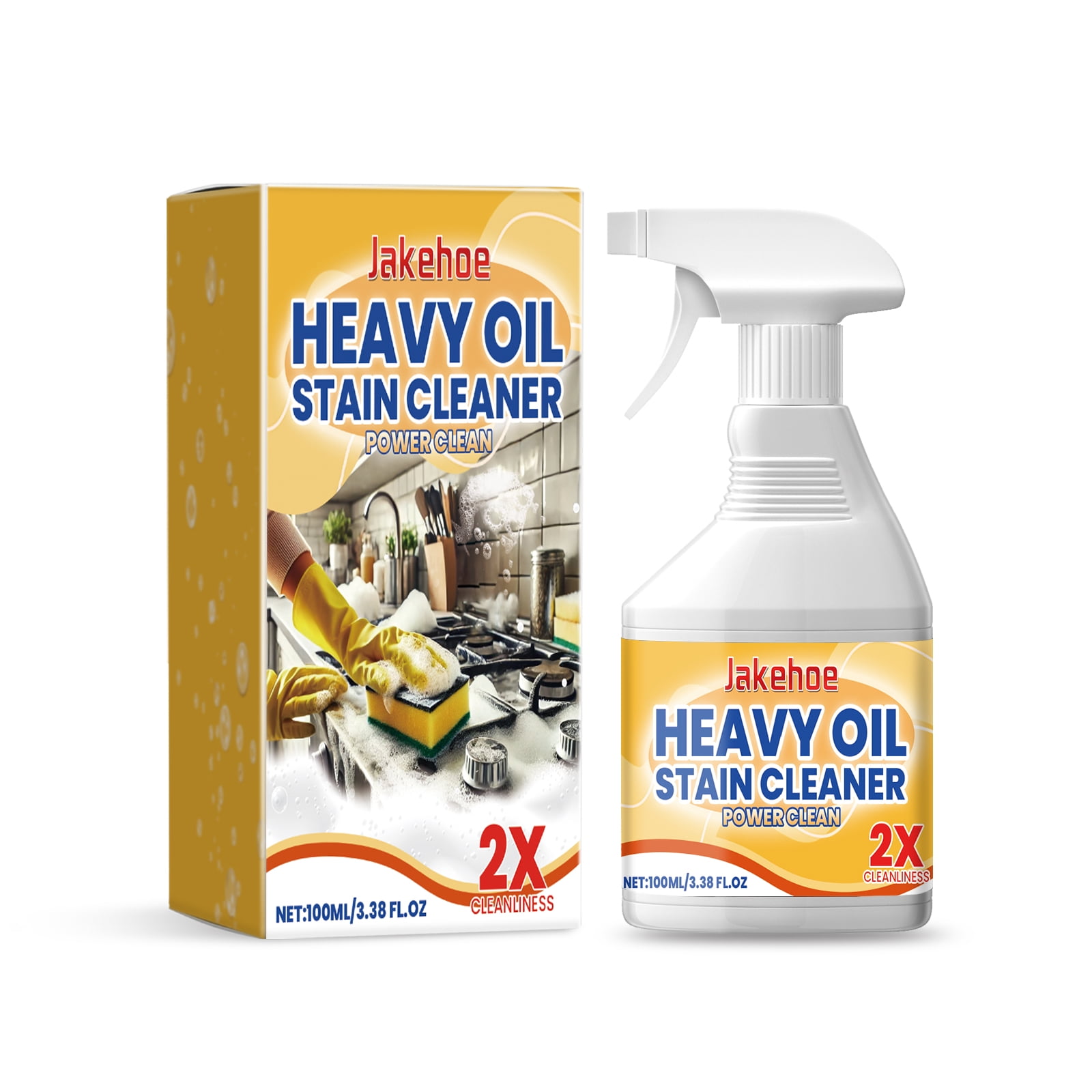 Jakehoe Kitchen Oil Removal Cleaning Spray Heavy Oil Cleaning Agent Range Hood Cooktop Kitchen Utensils Decontamination Clean