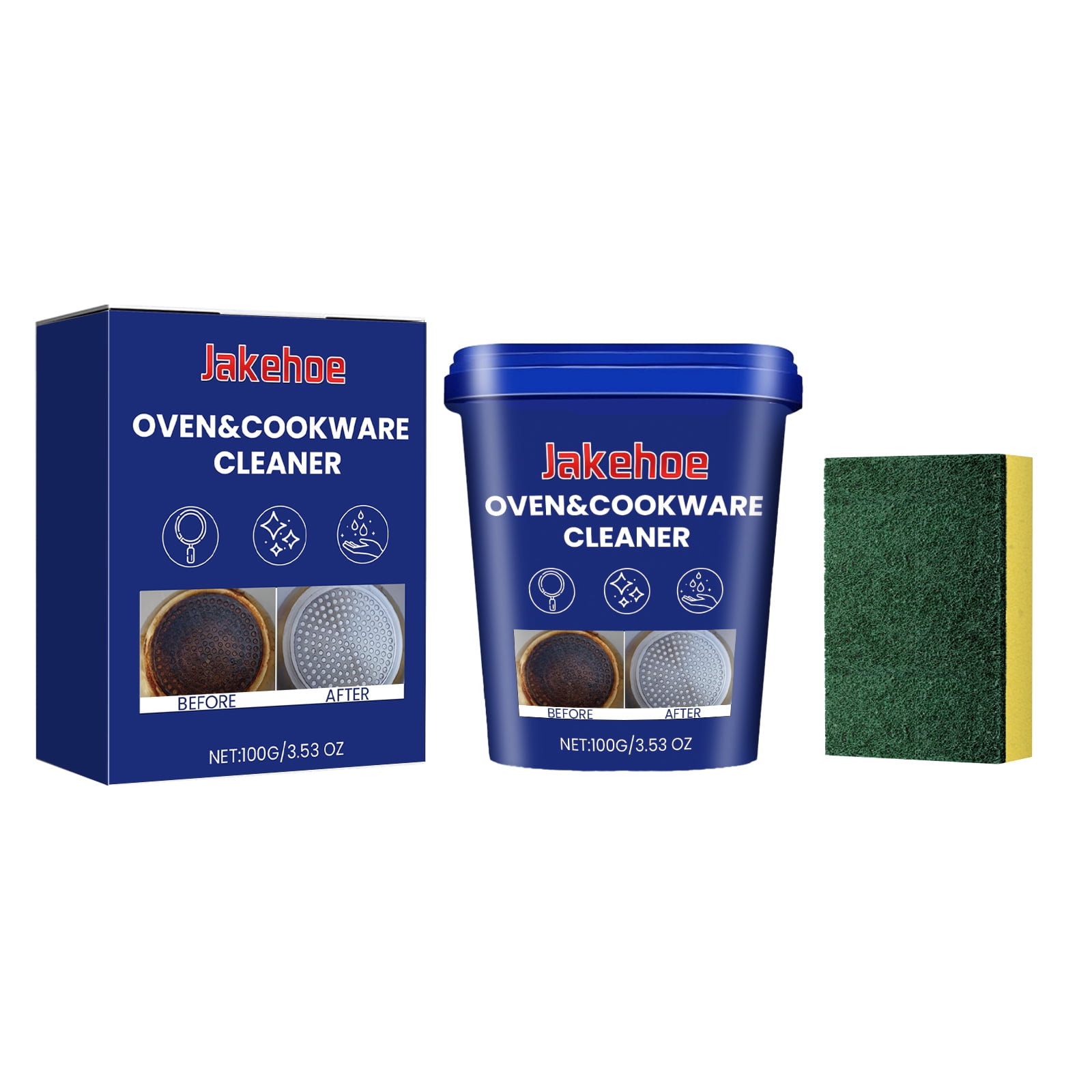 Jakehoe Oven & Cookware Cleaner, Household To The Bottom Of The Pot Black Dirt Rust Stains Burn Marks Multi-Purpose Cleaning