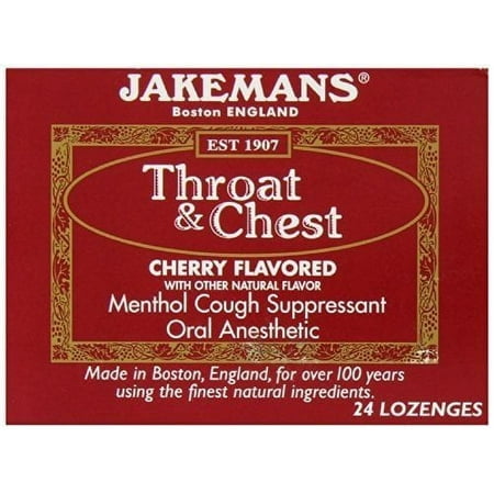 JAKEMANS LOZENGE,THRT&CHEST,CHERRY, 24 CT